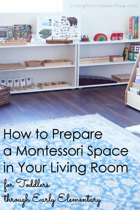 Tips for preparing in your living room that can be adapted for toddlers through early elementary; includes ideas for keeping toddlers safe from choking - Living Montessori Now #Montessori #Montessoriathome #toddlers #toddlersafety #Montessorihomesetup Montessori In Living Room, Montessori Tv Stand, Montessori Playroom In Living Room, Montessori Family Room, Visitors Room Ideas, Living Room Montessori Corner, Small Space Montessori Living Room, Montessori For Small Spaces, Play Kitchen In Living Room