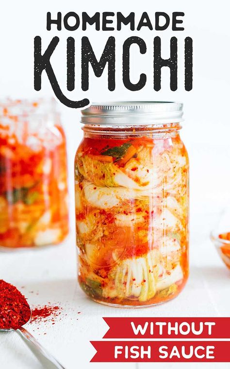 Vegan Kimchi Recipe, Make Kimchi, Homemade Kimchi, Korean Recipe, Vegan Kimchi, Fermented Kimchi, Healthy Budget, Fermented Cabbage, Kimchi Fried Rice