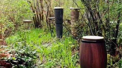 These 'Rain Drums' Placed Outside Create Music From The Falling Rain Rain Drum, Diy Drums, Create Music, Rain Chains, Drum Music, Future Garden, Under The Rain, Happy Gif, Rain Chain