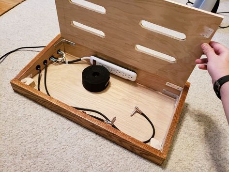 DIY Pedal Board Builds Guitar Amp Stand, Pedalboard Design, Diy Pedalboard, Guitar Pedal Board, Guitar Pedal Boards, Diy Guitar Pedal, Guitar Storage, Pedal Boards, Small Guitar