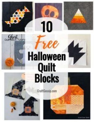 From ghosts to pumpkins, these not-so-spooky halloween quilt block patterns from some talented makers are sure to make your next quilt spooktacular! Best of all, they are all free, which is the best kind of treat there is for quilters. … Read More... #quilting #quiltpatterns #Halloween #sewing Witches Hat Quilt Block, Ghost Quilt Block, Free Printable Sewing Patterns Craft Projects, Halloween Tea Towels Diy, Ghost Quilt Block Pattern Free, Halloween Quilt Blocks, Pumpkin Quilts, Witch Quilt, Halloween Sewing Projects