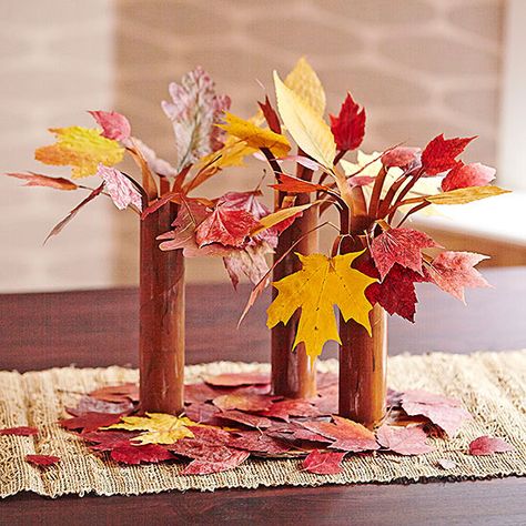 Leaf Creations, Diy Girlande, Leaf Projects, Eco Friendly Art, Leaf Crafts, Real Leaves, Autumn Crafts, Creative Challenge, Fall Leaf