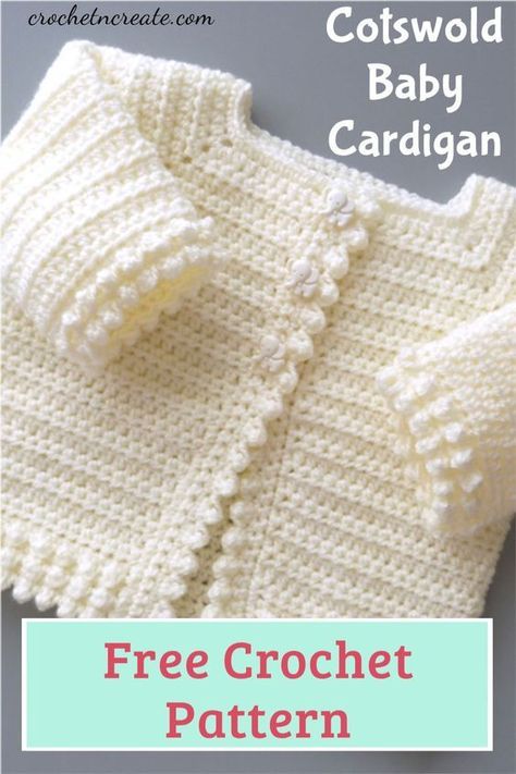 Crochet Baby Cardigan Free Pattern, Crochet Baby Sweater Sets, Baby Cardigan Pattern Crochet, Crochet Baby Sweater Pattern, Crochet Baby Jacket, Newborn Crochet Patterns, Crochet Baby Sweaters, Cardigan Bebe, Baby Cardigan Pattern