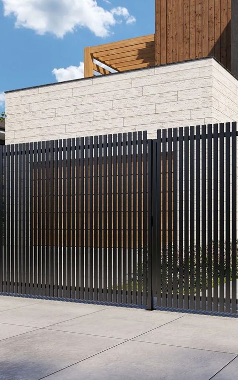 Factory Gate Design, Factory Entrance Gate Design, Industrial Factory Gate Design, Aluminium Profile Gates, Fence Industrial Design, Aluminium Pedestrian Gates, Aluminum Pool Fence, Aluminum Fabrication, Modern Gate