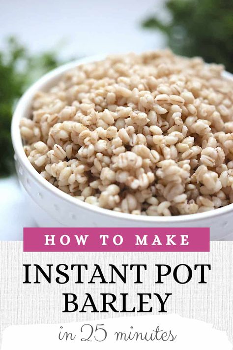 Instant Pot Barley is pressure cooked easily using no special tools and little preparation. Season and enjoy as a side dish or toss in salads, soups, stews and other dishes.