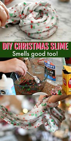 Diy Christmas Slime, Christmas Slime, Diy Gifts For Christmas, Make Christmas Tree, Diy Christmas Party, Diy Christmas Gifts For Family, Christmas Crafts For Kids To Make, How To Make Christmas Tree, Kids Christmas Party