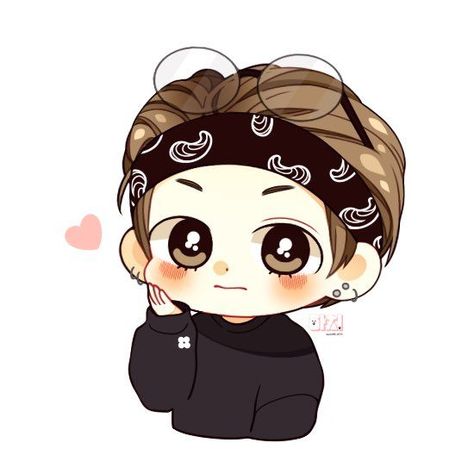 v chibi pictures are so cute Bts Chibi, Bts, Drawings, Twitter, Hair, Anime, Black, Art