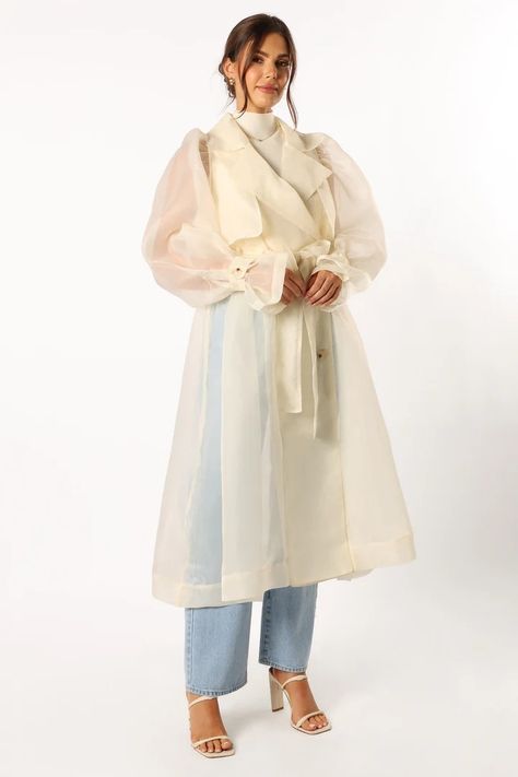 OUTERWEAR - Petal & Pup USA Organza Coat, Camille Dress, Long Outerwear, Tulle Material, The Perfect Girl, Double Breasted Trench Coat, Clothing Details, Fit Check, Cozy Fashion