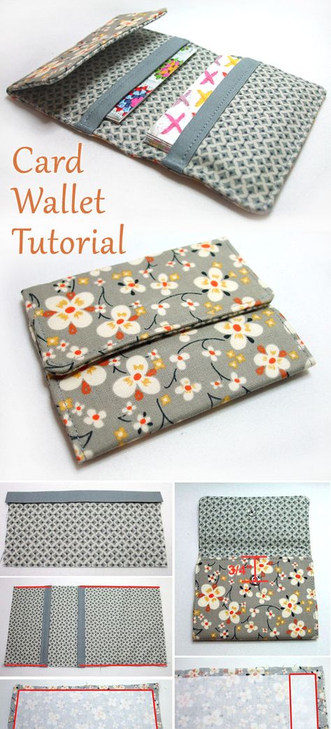 Sewing A Wallet, Card Purse Pattern, Card Wallet Tutorial, Bifold Wallet Pattern, Wallet Pattern Free, Quilt Gifts, Wallet Sewing Pattern, Sew Wallet, Wallet Tutorial