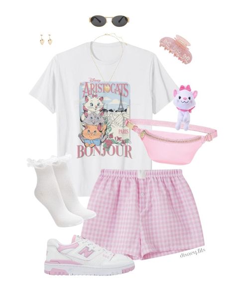 Marie Outfit Disney, Disney Group Outfits Friends, Princess Outfits For Disney World, Disneyland Outfits Comfy, Disneyland Paris Outfit Ideas, Valentine Disney Outfit, Marie Disney Outfit, Pink Disney Outfits Women, Vintage Disney Outfit Aesthetic