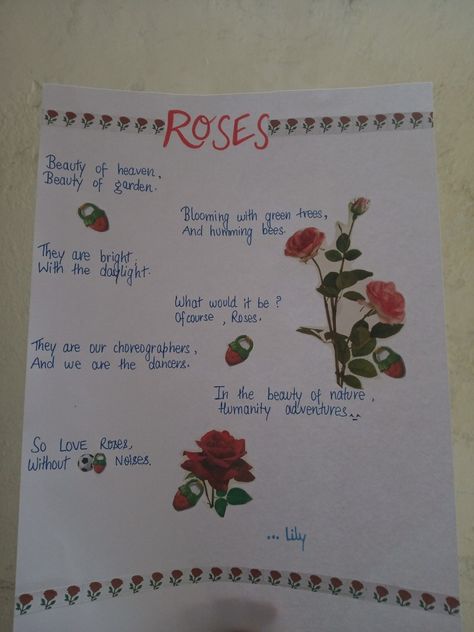 I have written this poem on "Roses". Actually I love my sis whose name is 🌹'Rose' and also I love Roses ( flowers). So,  from here I got an idea to write a poem on " Roses".🌹🌹 Rose Poems, Flower Poem, File Decoration, Write A Poem, Rhyming Poems, File Decoration Ideas, Love Roses, Instagram Dp, Dream Boyfriend