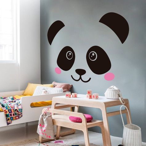 Panda Nursery Theme, Panda Kindergarten, Daycare Room Ideas, Boys Room Mural, Panda Nursery, Wall Decals Nursery, Panda Decorations, Kids Shared Bedroom, Gym Wall Decal