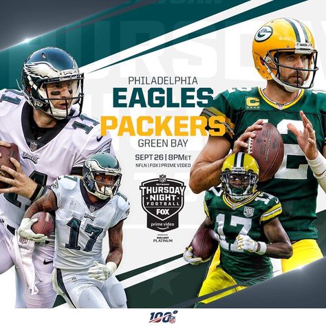 #FlyEaglesFly or #GoPackGo?...   #FlyEaglesFly or #GoPackGo? @philadelphiaeagles vs. @packers on #TNF to kick off Week 4! #PHIvsGB Steve Smith Sr, Philadelphia Eagles Wallpaper, Nfl Eagles, Nfl Fantasy, Joe Thomas, Thursday Night Football, Troy Aikman, Michael Strahan, Thursday Night