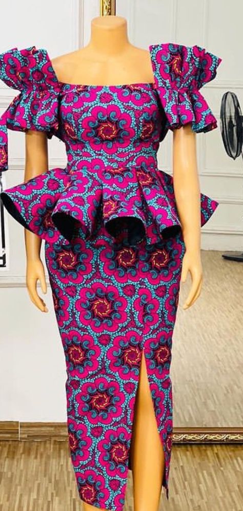 Six Pieces Gown Ankara Style, Kaba And Slit Styles, Ankara Long Gown Styles For Ladies, Kaba And Slit, Long Gown Styles, Ankara Long Gown, Classy Wardrobe, Romantic Wedding Dresses, Ankara Long Gown Styles