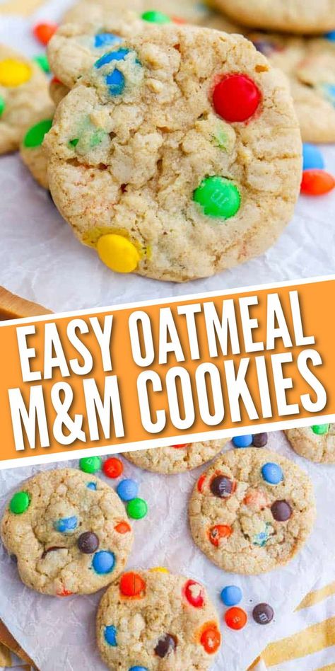 Mnm Cookies, Yummy Oatmeal, Pumpkin Pie Smoothie, M M Cookies, Easy Oatmeal, M And M, Chocolate Candies, Oatmeal Cookie, Oatmeal Cookie Recipes