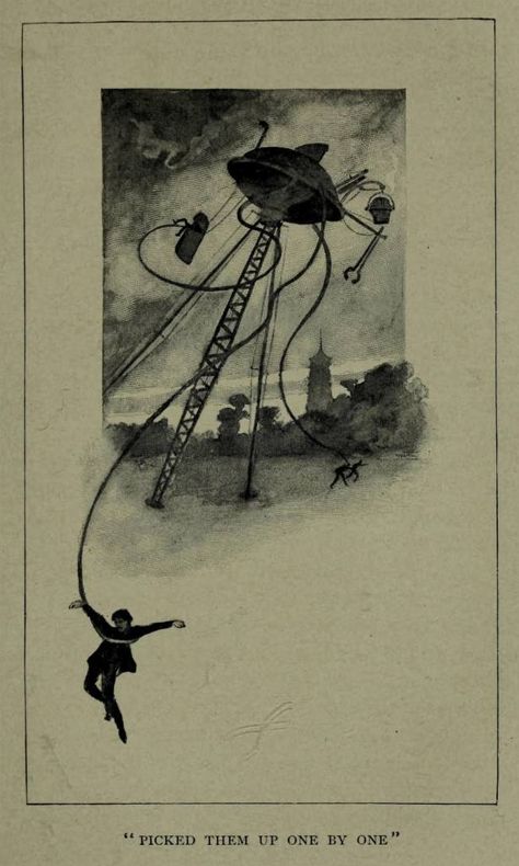 The World's First Illustrations for H.G. Wells’ The War of the Worlds (1897) - Flashbak Warwick Goble, H G Wells, Alien Invasion, Cry Out, South Kensington, Arte Fantasy, Best Friend Pictures, World Art, Sci Fi Art