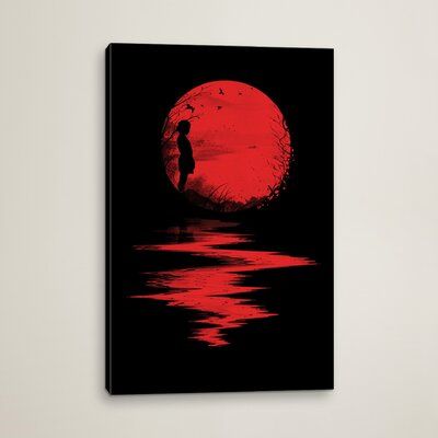 Red Art Painting, Scary Paintings, Black Canvas Art, Land Of The Rising Sun, Black Canvas Paintings, Dark Paintings, Red Painting, Canvas Drawing, Small Canvas Paintings