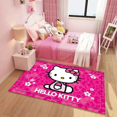 Premium Hello Kitty Flower Pink Home Decor Doormat Bedroom/Bath Small Area Rugs Carpet, HOME & DECOR Hello Kitty Room Ideas For Kids, Hello Kitty Toddler Room, Pink Hello Kitty Bedroom, Hello Kitty Room Decor Bedroom Ideas, Hello Kitty Bedroom Ideas, Hello Kitty Room Ideas, Hello Kitty Room Aesthetic, Hello Kitty Bedroom Decor, Hello Kitty Furniture