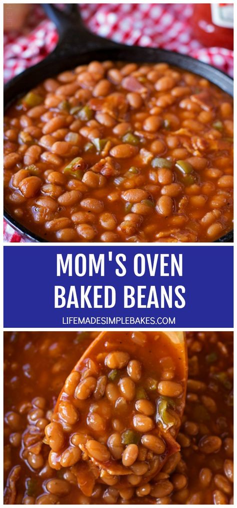 Experience the warmth of home cooking with Mom's Oven Baked Beans, a delightful mix of sweetness, tanginess, and rich bacon—a delectable addition to any BBQ table! Soak Beans, Pot Beans, Baked Beans With Bacon, Allergy Recipes, Life Made Simple, Baked Bean Recipes, Pressure Pot, Side Dishes For Bbq, Dinner Recipes Easy Quick