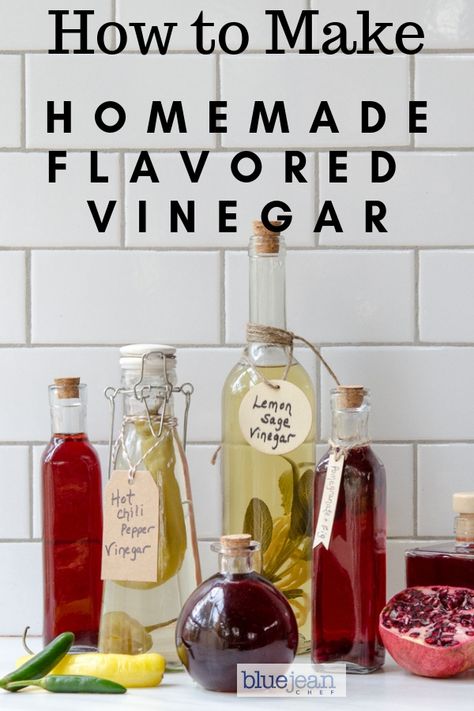 Vinegar Bottle Ideas, Infused Vinegar Recipes, Seasoned Vinegar, Hot Vinegar, Spicy Vinegar, Homemade Vinegar, Vinegar Recipes, Herbal Vinegar, Balsamic Vinegar Recipes