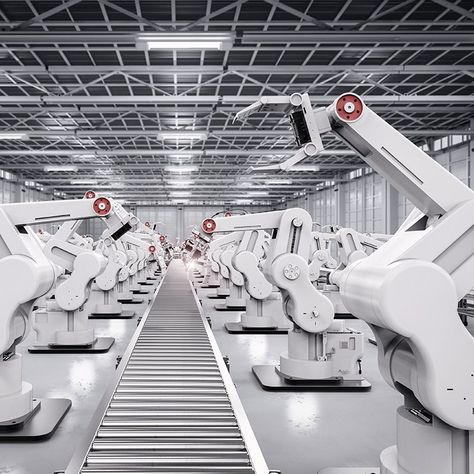 The business environment of the 2020s will be more volatile and economic swings more extreme. Futuristic Factory, Robotics Lab, Space Lab, Car Factory, Industrial Office Design, Bathroom Stall, Futuristic Building, Industrial Robots, Lab Technician