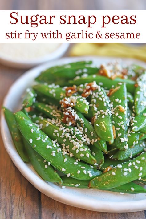 Snap Peas Recipe, Chinese Food Restaurant, Fried Spinach, Vegan Stir Fry, Easy Side Dish, Sugar Snap Peas, Vegetable Stir Fry, Veggie Side Dishes, Snap Peas