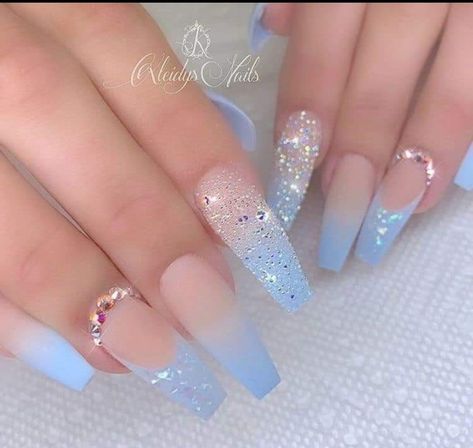 Blue Acrylic Nails, Popular Nail Designs, Cute Acrylic Nail Designs, Acrylic Coffin, Coffin Nails Long, Summer Acrylic Nails, Popular Nails, Nagel Inspo, Acrylic Nail Art