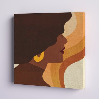 Afro Painting Ideas On Canvas, 12 By 12 Canvas Painting, Easy Black Canvas Art, Afro Painting Black Art, Brown Canvas Painting, Afro Painting, Brown Paintings, Bedroom Art Painting, Boho Canvas Art