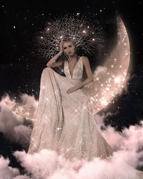 Written in the stars - our million miles away #GALA102 wedding dress made even more magical by @indg0 #GLMagic 📷 @gilhayon Starry Wedding Dress, Starry Wedding, Glitter Photography, Goddess Aesthetic, Art Moon, Written In The Stars, Ange Demon, Golden Goddess, Galia Lahav