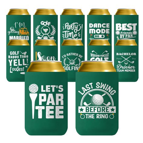 PRICES MAY VARY. 【GOLF THEMED BACHELOR PARTY FAVOR】- Pop Nordic golf bachelor party can cooler offer different patterns and funny quotes, ideal for make your friends to remember your special day, sharing funny & memorable party time 【PERFECT FIT ANY STANDARD 12OZ CAN 】- Can cooler sleeves measures approx. 5 inches/ 12.7 cm in height, 3.74 inches/ 9.5 cm in unfolded width. Whether you drink can soda & bottle drinks, these can sleeves will fit like a new glove 【HIGH-QUALITY NEOPRENE MATERIAL】- Dur Bachelor Golf Party, Golf Bachelor Party Ideas, Golf Koozies, Wedding Guest Gift Bags Hotels, Bachelor Party Themes, Bachelorette Party Food, Bachelor Party Ideas, Wedding Guest Gift Bag, Koozie Design