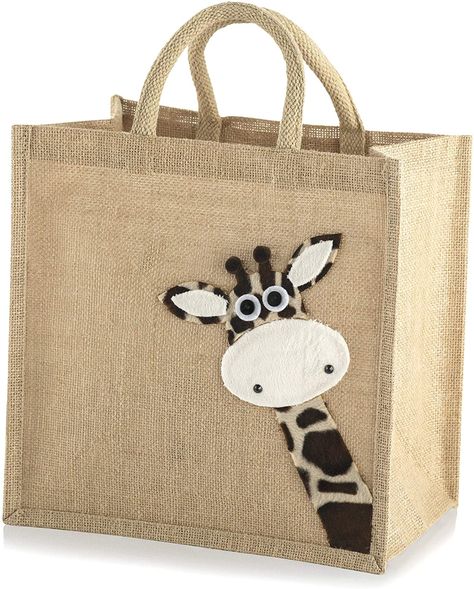 Jute Bags Design, Jute Shopping Bags, Handpainted Bags, Jute Totes, Eco Friendly Bags, Brown Bag, Giraffe Print, Eco Bag, Jute Bags