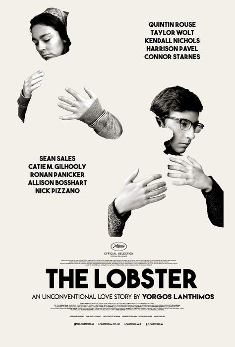 Film poster The Lobster Movie, Movie Poster Font, Ben Whishaw, Best Movie Posters, 타이포그래피 포스터 디자인, Poster Fonts, Beautiful Film, The Lobster, Plakat Design