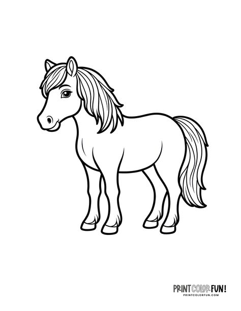 Pony animated-style art coloring page at PrintColorFun com Preschool Apple Theme, Horse Clip Art, Horse Animation, Horse Cartoon, Horse Clipping, Shetland Pony, Horse Coloring Pages, Saving Quotes