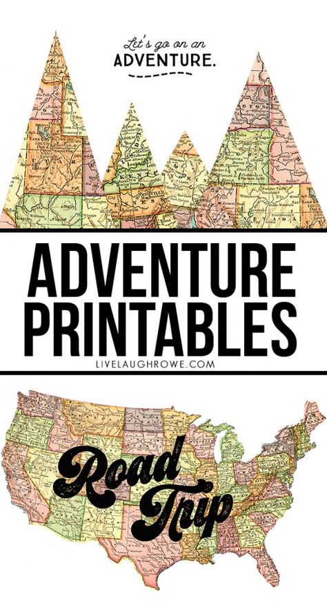 Road Trip Theme, Travel Theme Classroom, Map Crafts, Adventure Theme, Cadeau Photo, Camping Theme, Scrapbook Printables, School Themes, Travel Maps