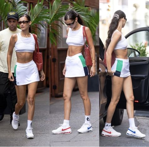 Bella Hadid Body, Bella Hadid Street Style, Tennis Outfits, Models Off Duty Style, Kendall Style, Bella Hadid Outfits, Bella Hadid Style, Hadid Style, Model Aesthetic