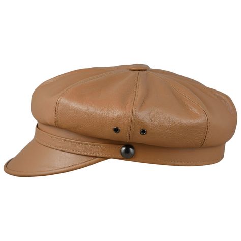 A vintage, Harley style, motorcycle hat made of 100% high quality natural leather. Genuine leather and small ventilation eyelets on the sides make this headgear a very breathable one. Inside the 8 panels crown there is a viscose lining and a leather sweatband. On the sides of the crown there are dark, oxidized finish buttons. This model is inspired by retro motorcycle headgears, Harley style caps. MST-HRL-S09 Popular Hats, Moto Vintage, Retro Hats, Flat Hats, Retro Motorcycle, News Boy Hat, Style Punk, Vintage Motorcycle, Leather Cap