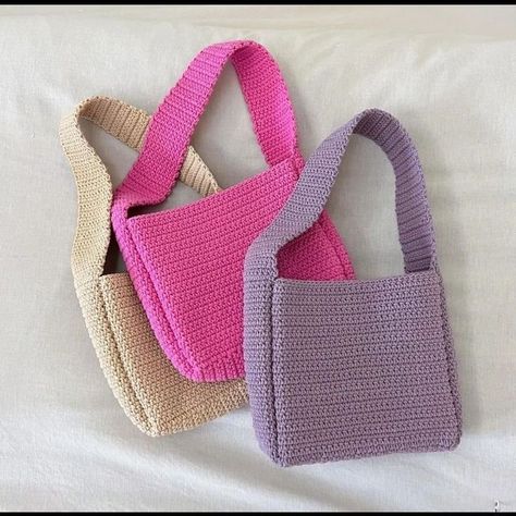 Pola Macrame, Tas Bahu, Diy Crochet Bag, Crochet Shoulder Bags, Crochet Mignon, Confection Au Crochet, Free Crochet Bag, Crochet Bag Tutorials, Crochet Bag Pattern Free