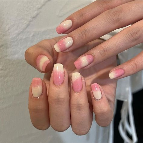 strawberry milk nails pink white nails gradient Pink Nail Acrylic, Strawberry Milk Nails, Milk Nails, Pink White Nails, Nails Gradient, Pink Nail Colors, Milky Pink, 2024 Nails, Nail Acrylic