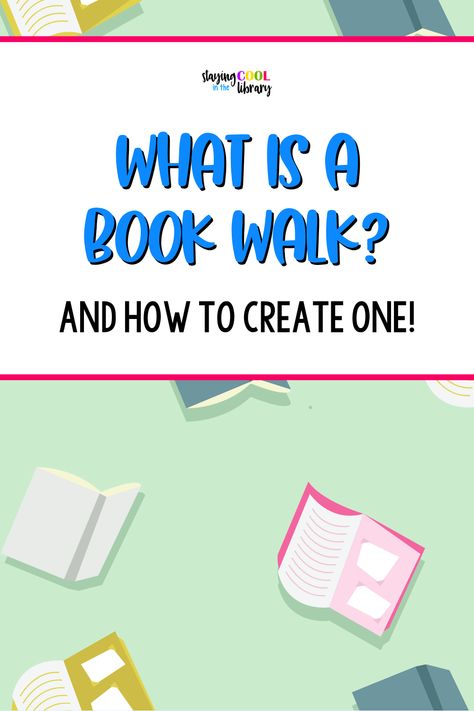 Creative Library Ideas, Story Walk Book Ideas, One Book One School Ideas, Library For Kindergarten, School Library Activity Ideas, Book Walk Ideas, One School One Book Elementary Ideas, Crafts Using Books, October Library Lessons