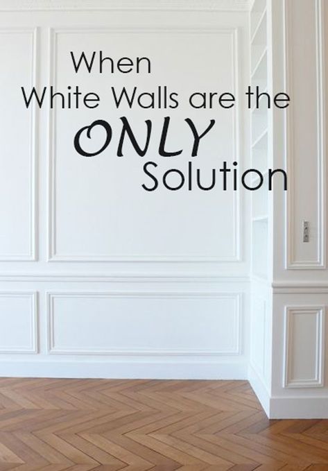 When White Walls are the ONLY Solution | Maria Killam | True Colour Expert | Decorator White Wall With Molding, Molding Colors For White Walls, White Molding White Walls, White Walls In Bedroom, Maria Killam Boards, White Wall Ideas, White Wall Moulding, Decorating With White Walls, Stairway Wainscoting