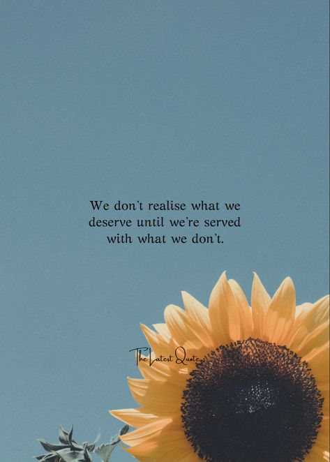 we don’t realise what we deserve until we’re served with what we don’t. #quoteoftheday #quotes #quotestoliveby #quotesaboutlife #relatable #tumblr #instagram #motivation #positive #positivevibes #motivationalquotes #selfcare #mentalwellness #mentalhealthjournal Beautiful Day Quotes Positivity Good Vibes, Happy Quotes Positive Good Vibes, Quote Of The Day Positive, Beautiful Day Quotes, Quotes Positive Good Vibes, Sticky Notes Quotes, Change Your Life Quotes, Love Captions, Too Late Quotes