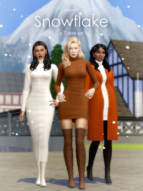 Hey all! New set is out. Embrace the magic of winter with Snowflake's snug and stylish attire.

I hope you enjoy it. 😍
Public Release March 17. Winter Maxi, Sims 4 Family, Sims Packs, Sims 4 Dresses, Sims4 Clothes, Sims 4 Cc Packs, Sims 4 Collections, Best Sims, Sims 4 Mods Clothes