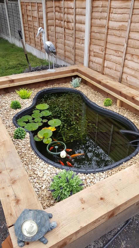 With tire Above Ground Pond, Fish Pool, Fish Pond Gardens, Kolam Koi, Backyard Ponds, Indoor Water Garden, Garden Pond Design, Turtle Pond, Diy Pond