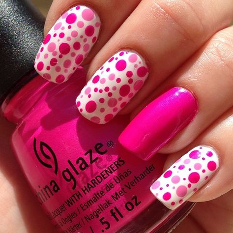 Polka Dot Nail Art Designs, Polka Dot Nail Designs, Polka Dot Nail Art, Dot Nails, Unghie Nail Art, Nails Yellow, Dot Nail Art, Accent Nail, White Acrylic Nails