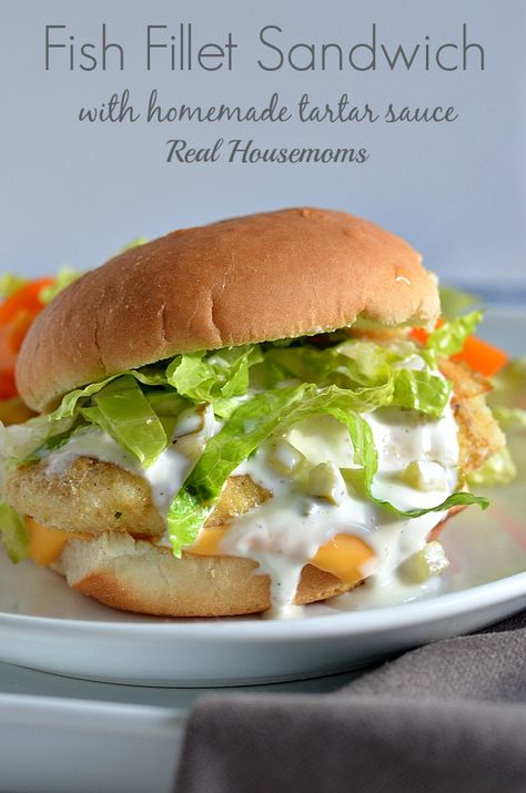 Fish Fillet Sandwich, Homemade Tartar Sauce, Lent Recipes, Fish Sandwich, Copycat Restaurant Recipes, Tartar Sauce, Dinner Meals, Fish Fillet, Menu Ideas