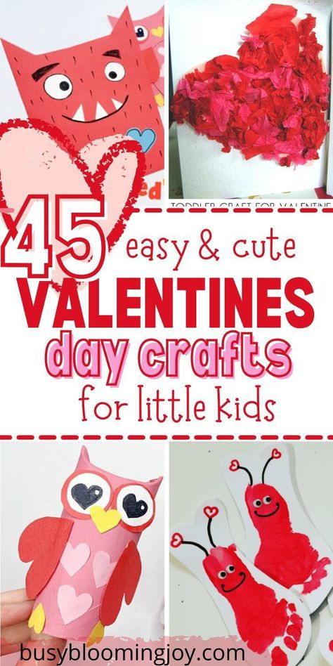 Cute easy Valentine’s Day crafts for toddlers to do at home or at preschool. DIY Valentine’s craft ideas, free printable templates, footprint, fingerprint & handprint art ideas, heart crafts too. Happy Valentine’s Day crafts & cards to practice fine motor skills with craft sticks, paint etc. Simple Toddler Valentine’s Day crafts for toddler hands, crafts with pictures that make great gifts for parents, grandparents. Fun Valentine’s day crafts for preschoolers and for kids at kindergarte Preschool Valentine Crafts, Toddler Valentine Crafts, Easy Valentine Crafts, Valentine's Day Crafts For Kids, Preschool Valentines, Toddler Valentines, Valentine Activities, Valentine Crafts For Kids, Handprint Crafts