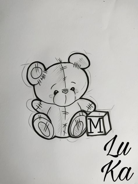 Teddy Bear With Angel Wings Tattoo, Bear With Crown Tattoo, Teddy Bear Tattoos For Women, Teddy Bear Tattoo For Men, Baby Bear Tattoo Ideas For Women, Teddy Bear Tattoo Stencil, Teddy Bear Outline Tattoo, Teddy Bear Tattoo Ideas For Women, Tedy Tattoo