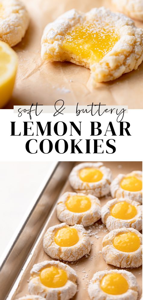 Cream Cheese Cookie Dough, Cambrea Bakes, Tart Lemon Curd, Cream Cheese Cookie, Lemon Bar Cookies, Classic Lemon Bars, Lemon Treats, Lemon Bars Easy, Lemon Cookies Recipes