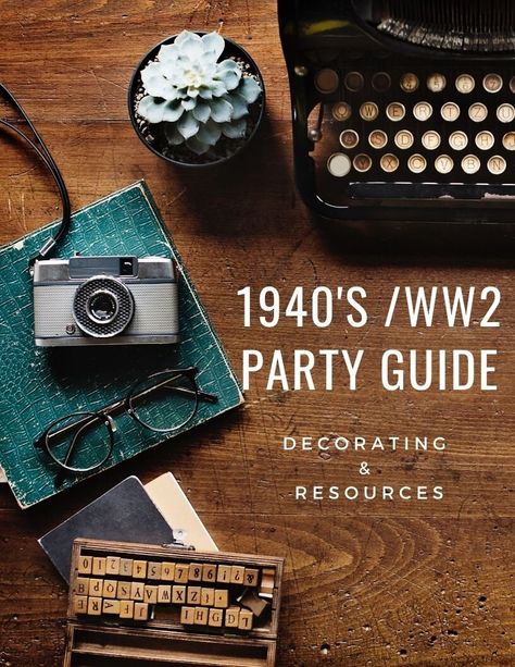 1940s Themed Birthday Party Ideas, 1940 Party Theme Decor, History Themed Birthday Party, History Birthday Party, 1940s Uso Party, Ww2 Themed Party, 1940s Themed Birthday Party, 40s Party Theme, Uso Themed Party