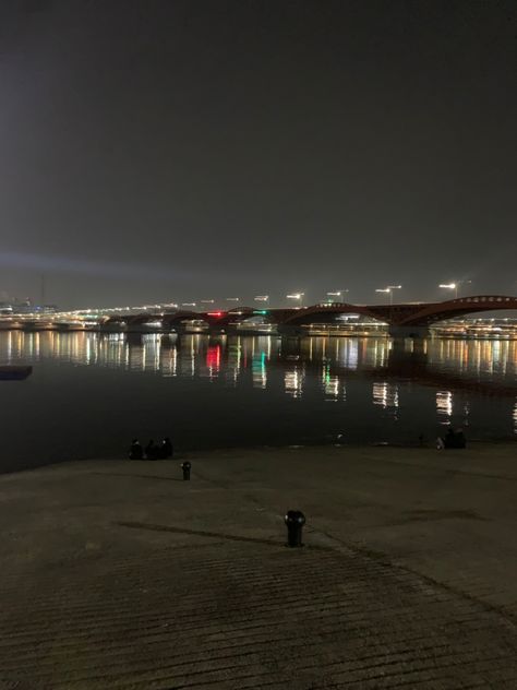 night view of korea’s hangang river Han River Aesthetic Night, Han River Aesthetic, Korea Night View, Han River Night, Korea Han River, Seoul Night View, Hangang River, Yandere Stories, Korean Night